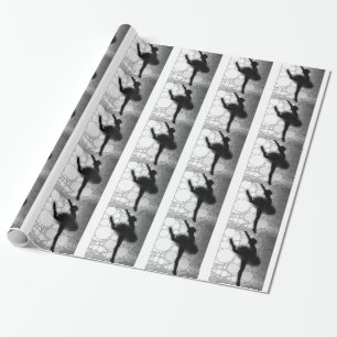 Papel De Presente Balé Black White Dancing Ballerina