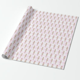 Papel De Presente Balé de Gingham Nutcracker Rosa Natal