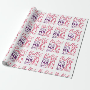 Papel De Presente Balé Me Mantém Em Meu Dedo Ballerina