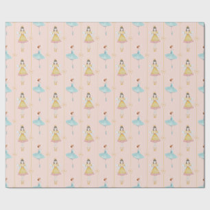 Papel De Presente Balé Nutcracker Ballerina Natais vintages Rosa