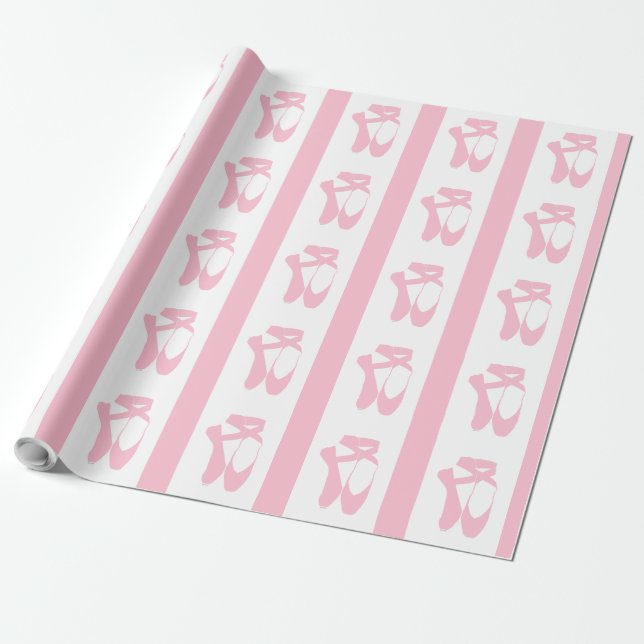 Papel De Presente Balé Ponteiro de Equipe Rosa (Desenrolado)