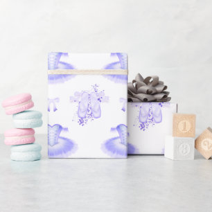 Papel De Presente Balé Roxo Aniversário Tutu e Calçados Ponteiro
