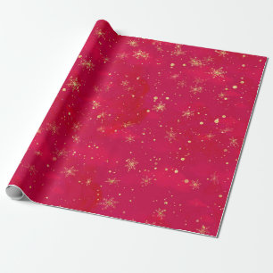 Papel De Presente Balé vermelho e Dourado do Nutcracker