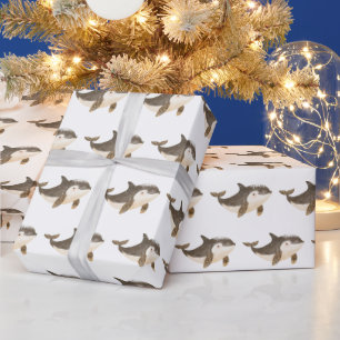 Papel De Presente Baleia Ártica de Inverno Fofa