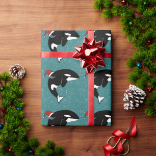 Papel De Presente Baleia Assassina de Orca de Natal