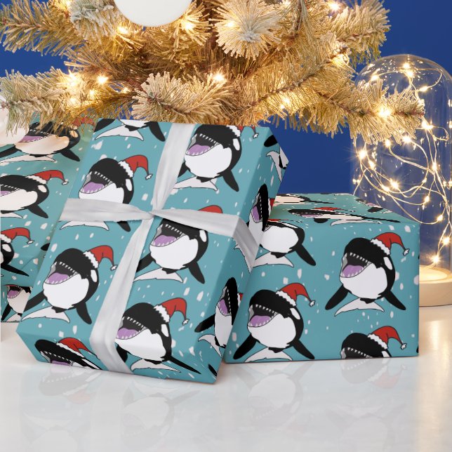 Papel De Presente Baleia Assassina de Orca de Natal (Feriados)