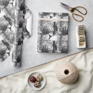 Papel De Presente Baleia Cachalote Saltando, Animais da Vida Marinha