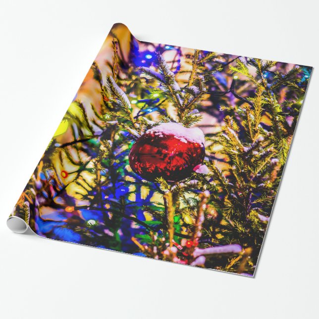 Papel De Presente Ball Red de Natal (Desenrolado)