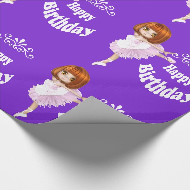 Papel De Presente Ballerina Balé Dançando Feliz Aniversário (Ponta)