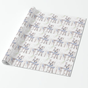 Papel De Presente Ballerina Balé de Aquarela