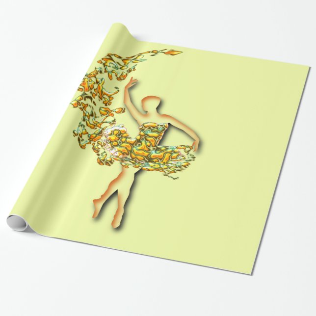 Papel De Presente Ballerina Gift Wraping Paper Balé Dancer Girl (Desenrolado)