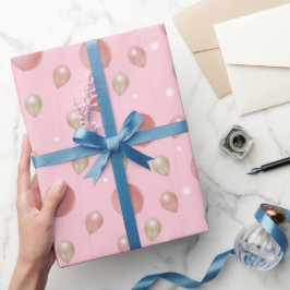 Papel De Presente Balões 3D Luxuosos com Luzes Espumantes