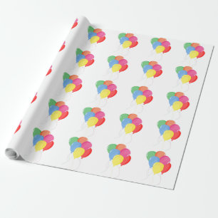 Papel De Presente Balões - Chá de fraldas de Aniversário - Destino d