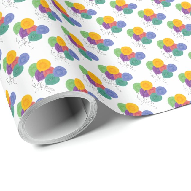 Papel De Presente Balões de Aniversário (Ponta do rolo)
