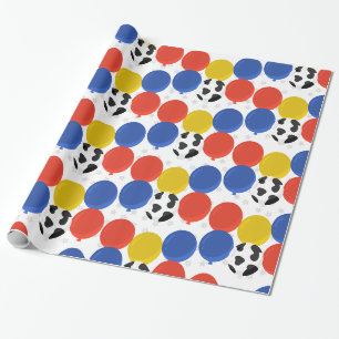 Papel De Presente Balões de Aniversário da Fazenda com Estampa de Va