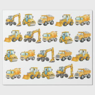 Papel De Presente Balões de Aniversário de Construção Zona de Aniv