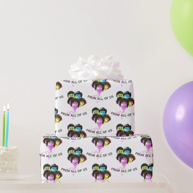 Papel De Presente Balões de Aniversário Divertidos em Branco (Presentes para festas)