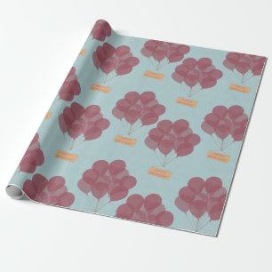 Papel De Presente Balões de aniversário felizes