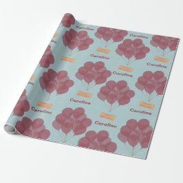 Papel De Presente Balões de aniversário felizes personalizados