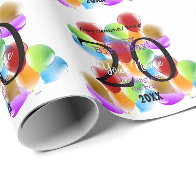 Papel de Presente Balões de Aniversário HAMbyWG (Ponta do rolo)