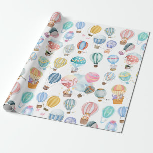 Papel De Presente Balões de Ar Quente Fofos