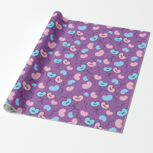 Papel De Presente Balões de Casamento Senhor e Senhora Azul e Rosa S