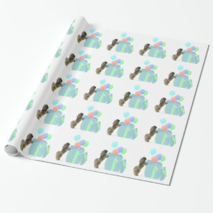 Papel De Presente Balões de Celebração do Pequinês
