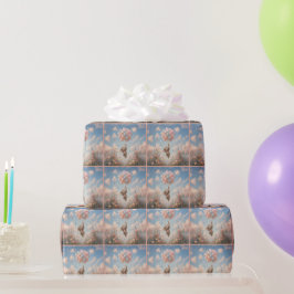 Papel De Presente Balões Flutuantes de Elefante Bebê