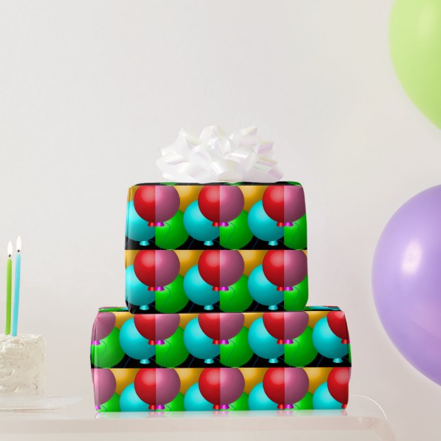 Papel De Presente Balões redondos de aniversário (Presentes para festas)
