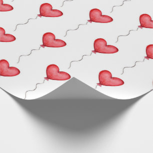 Papel De Presente Balões vermelhos em forma de coração