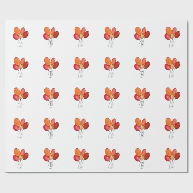Papel De Presente Balões vibrações felizes (Aberto)