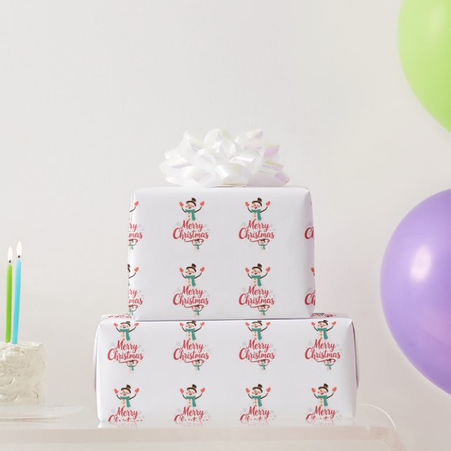 Papel De Presente Bálsamo Labial Festivo de Natal com Boneco de Neve (Presentes para festas)