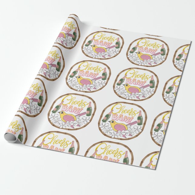 Papel De Presente BAM BAM BIRD Wraping Paper Mahjong Cute! (Desenrolado)