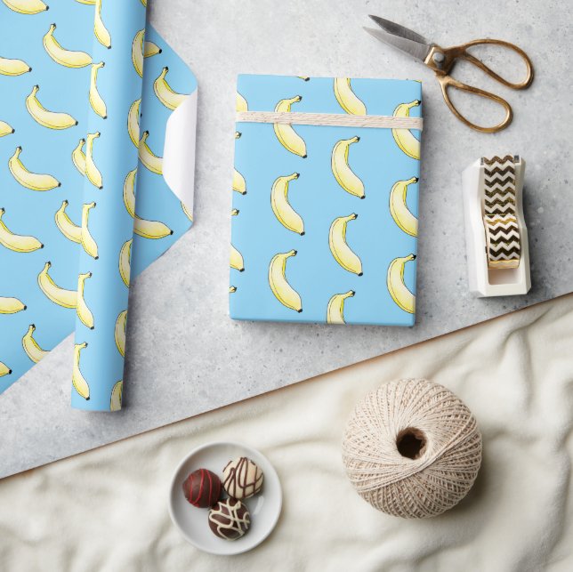 Papel De Presente banana a cores (Artesanato)