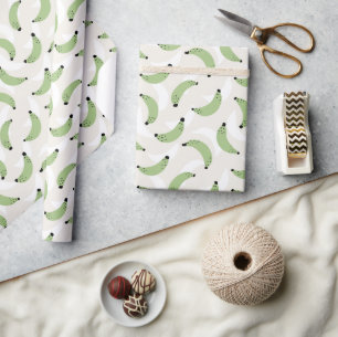 Papel De Presente Banana Pop Sage Green