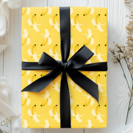 Papel De Presente Bananas no Padrão de Frutas Amarelas
