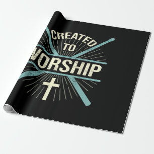 Papel De Presente Banda de Adoração Cristã Criada Para Adorar Bateri