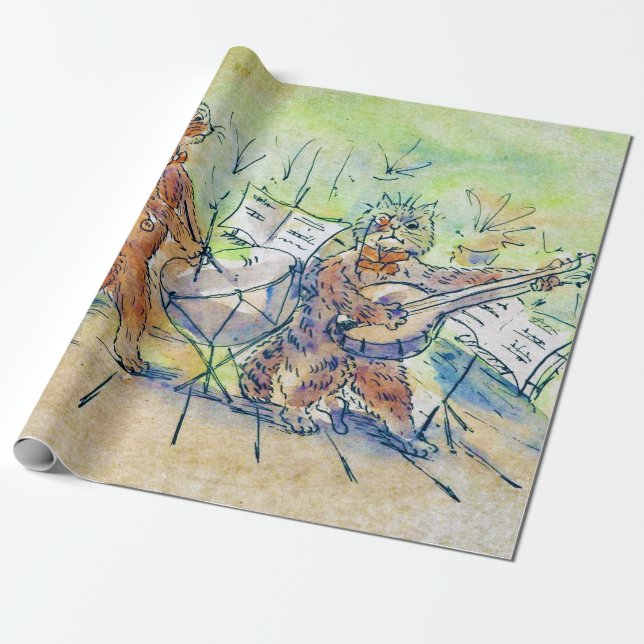 Papel De Presente Banda de gatos, Louis Wain (Desenrolado)