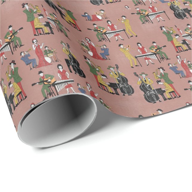 Papel De Presente Banda de Jazz Antigo (Ponta do rolo)