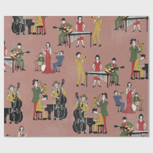 Papel De Presente Banda de Jazz Antigo
