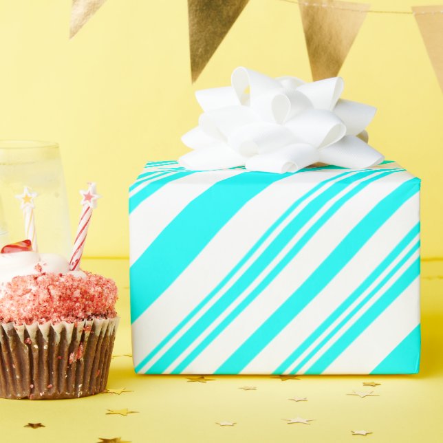 Papel De Presente Bandas brancas e azuis (Festa de aniversário)