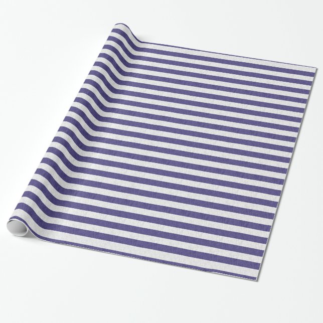 Papel De Presente Bandas brancas e azuis Marinhos (Desenrolado)