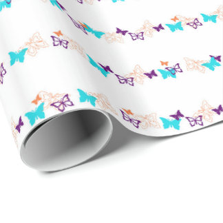 Papel De Presente Bandas de borboletas design