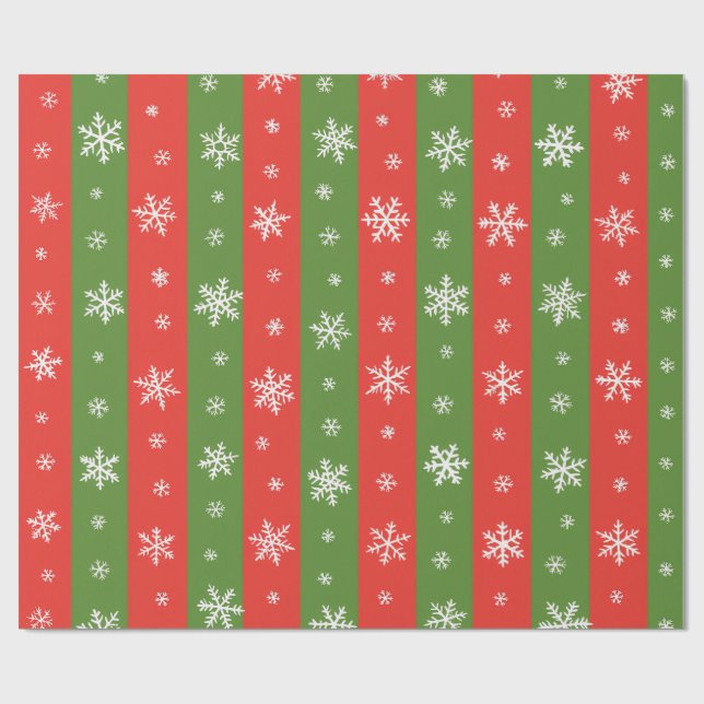 Papel De Presente Bandas de Natal Clássicas - Natal Vermelho e Verde (Aberto)