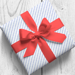 Papel De Presente Bandas Diagonais Azuis de Água