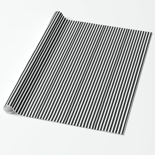 Papel De Presente Bandas francesas de preto (Desenrolado)