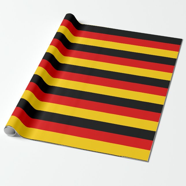 Papel De Presente Bandeira alemã Black Red Dourado 2" Strips para ca (Desenrolado)