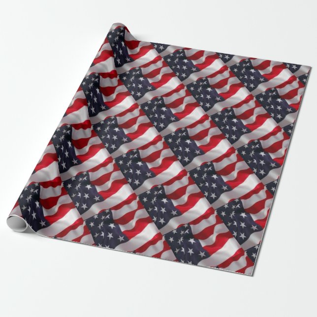 Papel De Presente Bandeira americana (Desenrolado)