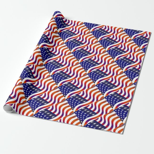Papel De Presente Bandeira Americana (Desenrolado)