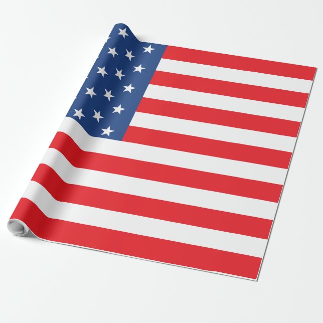 Papel De Presente Bandeira Americana (Desenrolado)